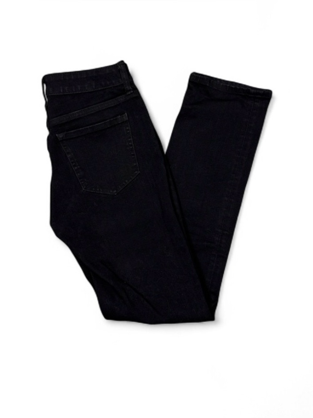 Quince Black Slim Straight Jeans Size 26 Stretch Mid Rise Denim